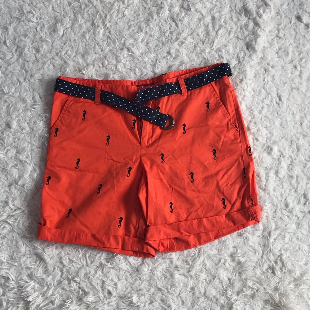 Merona bright orange and navy shorts